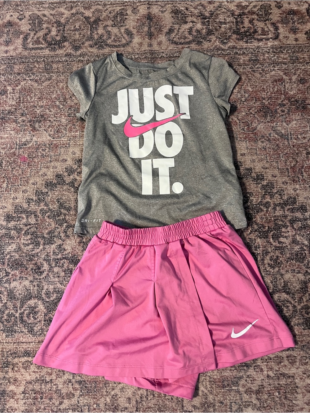 Nike Girls' Just Do It Tee & Pink Skort Set